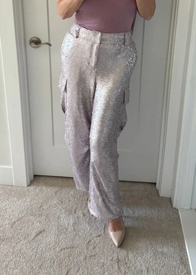 Pantalones cargo de lentejuelas talla 2 de Anthropologie nuevos con etiquetas Foto 1 de 4