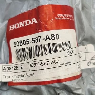Goma de montaje de transmisión delantera genuina OEM HONDA 50805-S87-A80 Acura Foto 1 de 4