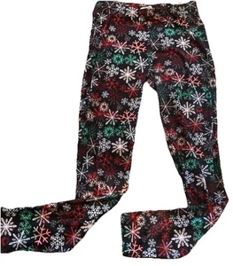 Planet Gold Christmas Snowflake Leggings Girls Size L - Picture 1 of 16