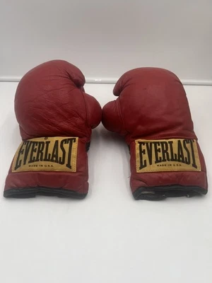 Guantes deportivos de boxeo Everlast vintage rojos amarillos hechos en EE. UU. 11x7 Foto 1 de 4