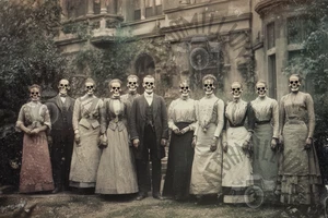 Vintage 1920's Photo CREEPY  HALLOWEEN GHOST SPIRITS 352 ultra rare - Picture 1 of 2