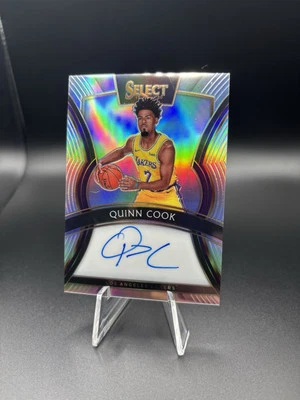2019-20 Panini Select Silver Prizm Quinn Cook Auto #SG-QCK /199 Lakers Duke - Image 1 of 3