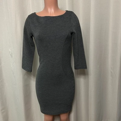 Espirit 3/4 Sleeve Pullover Ribbed Sheath Dress Women's Size Small Gray - Image 1 of 4