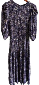 Y.A.S Women M Smock Dress Maxi Cottagecore Floral Peasant Purple NWT - Picture 1 of 15