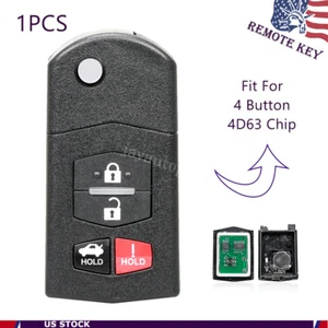 For 2009 2010 2011 2012 2013 Mazda 6 Keyless Car Flip Remote Key Fob 4D63 80 Bit - Picture 1 of 9