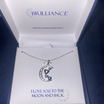 Colar Brilliance Crystals From Swarovski I Love You To The Moon And Back - Imagem 1 de 3