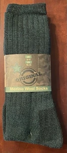 MENS CREW SOCKS 10-13 pack of 2 NEW 2 TONE GREEN MERINO WOOL COTTON & POLYESTER - Picture 1 of 5