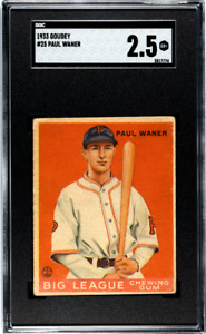 1933 Goudey #25 Paul Waner Pirates SGC 2.5