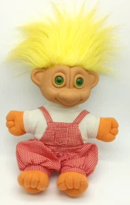 Muñeca de peluche Russ Troll vintage con ojos iluminados y cabello amarillo 12" de alto FUNCIONA - Imagen 1 de 7
