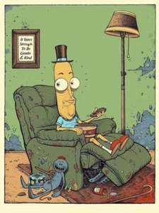 🎩 Póster de Rick & Morty "Mr. Poopybutthole" 🖼️ Florian Bertmer 🔥 ¡Firmado #18/20! - Imagen 1 de 1