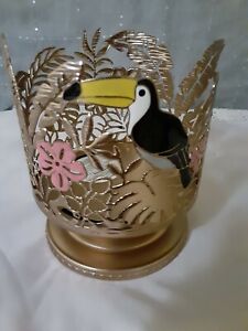  New Bath & Body Works Tropical Toucan Pedestal Bird  3-Wick Candle Holder