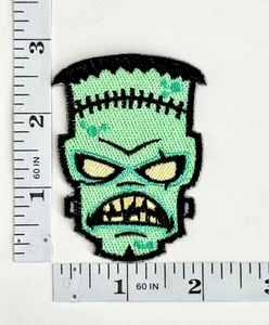 Embroidered Patch - Frankenstein - Iron-on - Monster Green - Picture 1 of 1