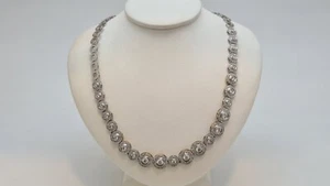 Collier en Or blanc 18 carats sertie de diamants naturels - Picture 1 of 5