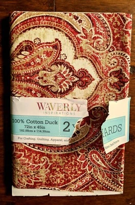 Tela de cachemira roja de pato 100 % algodón Waverly Inspirations 2 yardas Foto 1 de 3