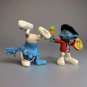 Two Peyo Smurfs Figurines, painter, and hefty - Picture 1 of 6
