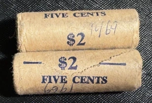 1969 5 CENT ORIGINAL RAM ROLLS LOWER MINTAGE DATE ONE ROUGH END - Picture 1 of 3