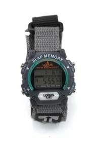 Lorus Watch Men Gray Plastic Nylon 100m Batt 24hr Date Alarm Light Chron Quartz - Picture 1 of 6