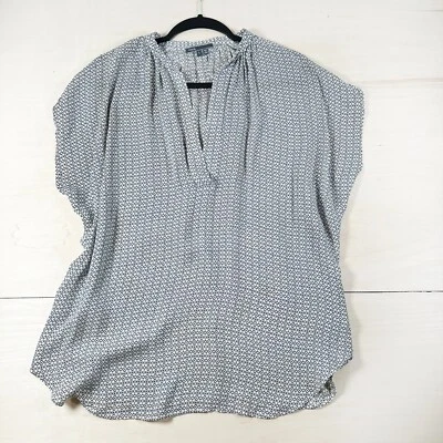 Blusa Vince Top L 100% Seda Semitransparente Preta Branca Feminina Casual - Imagem 1 de 4