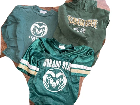 CSU Rams 3 lot of Shirt Size 5/8 Kids Green Short Sleeve Pullover football Cover