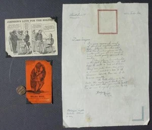 SELTEN Anti-Abraham Lincoln & Andrew Johnson schwarze Bürgerkriegssoldaten 2-Karten-Set-- - Bild 1 von 1