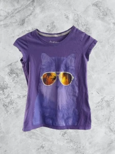 Girls Hanes Cat in Sunglasses Tee Size Med - Picture 1 of 3