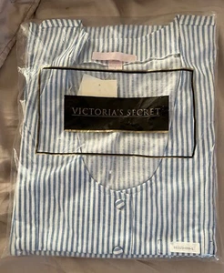 VTG NWT 1999 Victoria’s Secret 2 Piece Set Blue & White Stripe Outfit 90s Y2K L - Picture 1 of 7