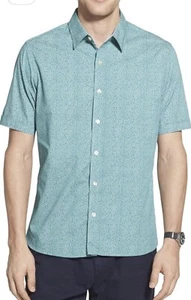 Geoffrey Beene Men's Slim Fit Easy Care Short Sleeve Button Down Shirt - Large L - Picture 1 of 2