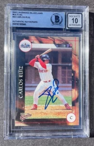 Signed 2001 CARLOS RUIZ Lakewood Blueclaws Team Set Card #22 Beckett Slabbed 10 - Picture 1 of 1