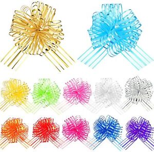 10 Pieces Organza Pull Bows Large 6 Inch Gift Wrapping Bows Ribbon Wrapping Gift