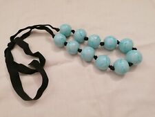 Statement Polmer Clay Beads In White And Turquoise Large Chunky