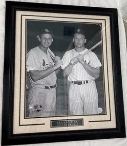 Framed(23 by 27) Black and White Photo(16 by 20) Stan Musial and Mickey Mantle - Picture 1 of 3