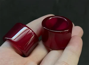 Top Lab Created Pigeon Blood Red Ruby Ring . AAAA+ Corundum Ruby Thumb Ring 1Pcs - Picture 1 of 6
