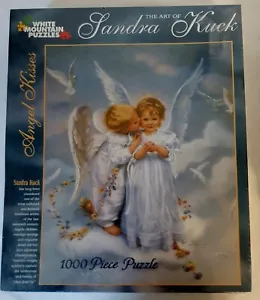 White Mountain 1000 piezas. Rompecabezas Angel Kisses Art of Sandra Kuck 24X30" sin usar - Imagen 1 de 4