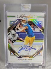 2022 JUSTIN HERBERT Panini Flawless Frame Signatures ON CARD Auto 10/20 JsyMatch