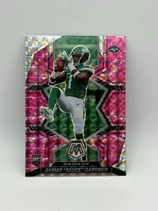 Ahmad ‘Sauce” Gardner Rookie Pink Cameo 2022 Mosaic #335 (RC) - Picture 1 of 2