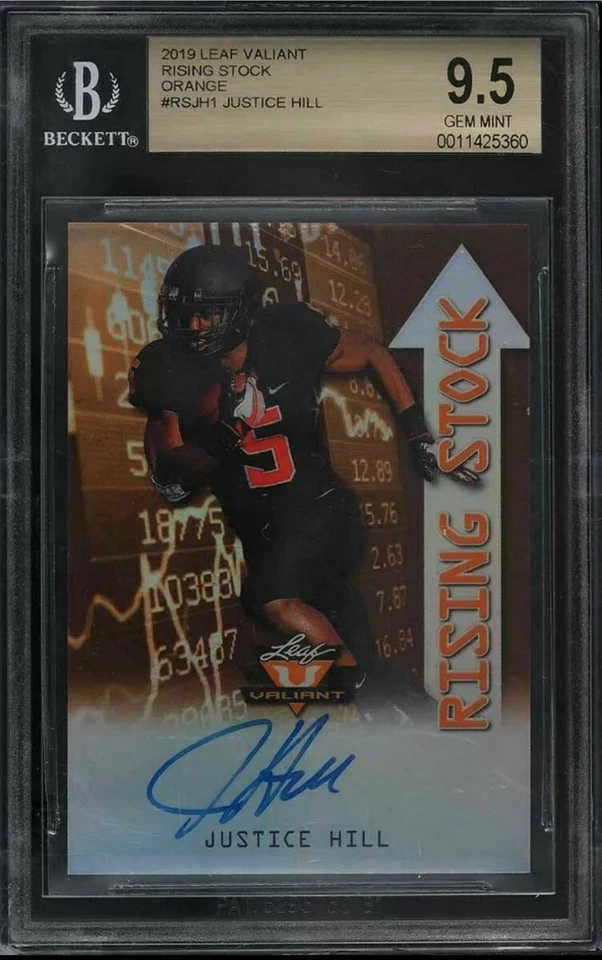 2019 Leaf Valiant Rising Stock Orange Justice Hill Autograph RC /50 BGS 9.5 - Image 1 of 1