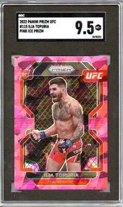 2022 Prizm Ilia Topuria Pink Cracked Ice Prizm ROOKIE SGC 9.5 SSP - Picture 1 of 1