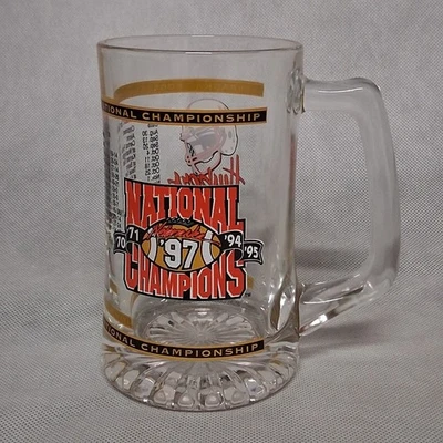 Nebraska Cornhuskers 1997 National Champions Beer Mug Clear Glass 5.5" Tall #39 - Image 1 of 4
