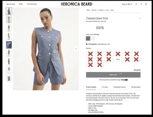 *85% Off RRP*   Veronica Beard Tamara Women's Linen Vest  (USA 16) - Picture 1 of 14