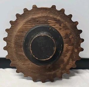 Antique Industrial Wood Foundry Casting Pattern Mold Gear Cog Sprocket Steampunk - Picture 1 of 3