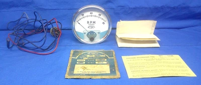 Vintage NOS 1950s 1960s Westach 6 Volt 8,000 RPM 4" Tachometer 4-6-8 Cyl - Image 1 of 4