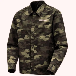 BRP CAN-AM 4545470437 COACHES Jacket Camo Overshirt Camouflage Shacket Snap L - Picture 1 of 10