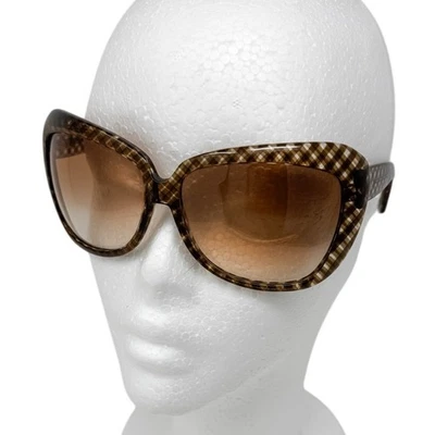 Gafas de sol Bottega Veneta intrecciato a cuadros envolventes de gran tamaño + estuche Foto 1 de 4