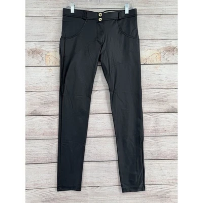 Freddy WR.UP Faux Leather Pants Women's 8 Black Zip Up Leggings Low Rise - Image 1 of 4