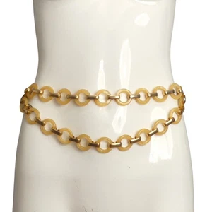 YVES SAINT LAURENT- c.1968 Yellow Lucite Chain Belt - Picture 1 of 5