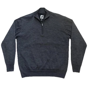 FootJoy Wollpullover Herren Large anthrazit grau Half Zip gefüttert Golfpullover FJ - Bild 1 von 13