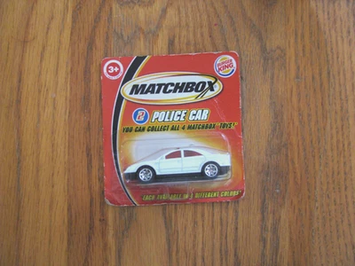 Coche de cerillas Burger King Meal 2004 #2 coche de policía nuevo en paquete Foto 1 de 2