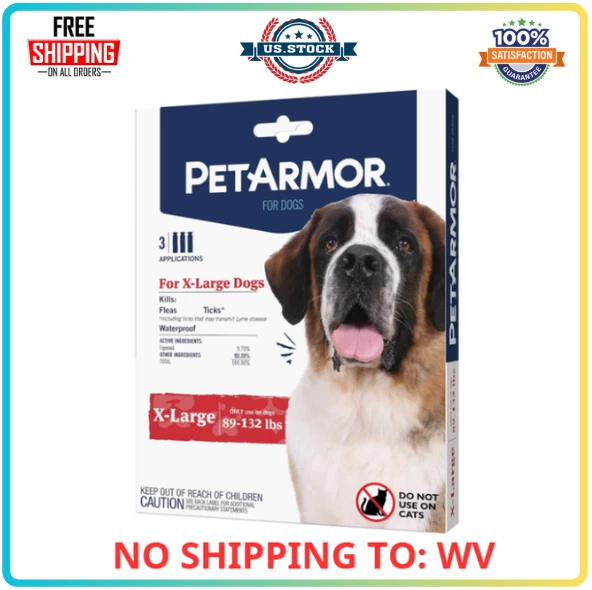 Medicamento para el control de pulgas y garrapatas para perros XL 89 - 132 libras... Foto 1 de 4