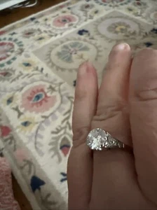 Vintage 1940’s White Gold 1.51 crt Solitaire Diamond Ring has Been sized M 1/2. - Picture 1 of 6