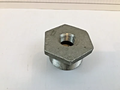 1-1/2" X 1/2" YIH Taiwan Threaded NPT Hex Bushing 304 Stainless Steel - 3 ea. - Image 1 of 4